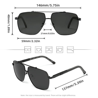KINGSEVEN Square Polarized Sunglasses – UV400 Mirror Aluminum Frame for Men &amp; Women