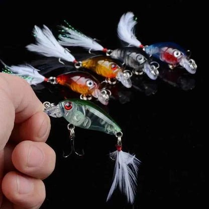 5pc Minnow Crankbait Fishing Lure Set – 4g / 4.5cm Wobbler Hard Bait Kit (Mixed Colors)