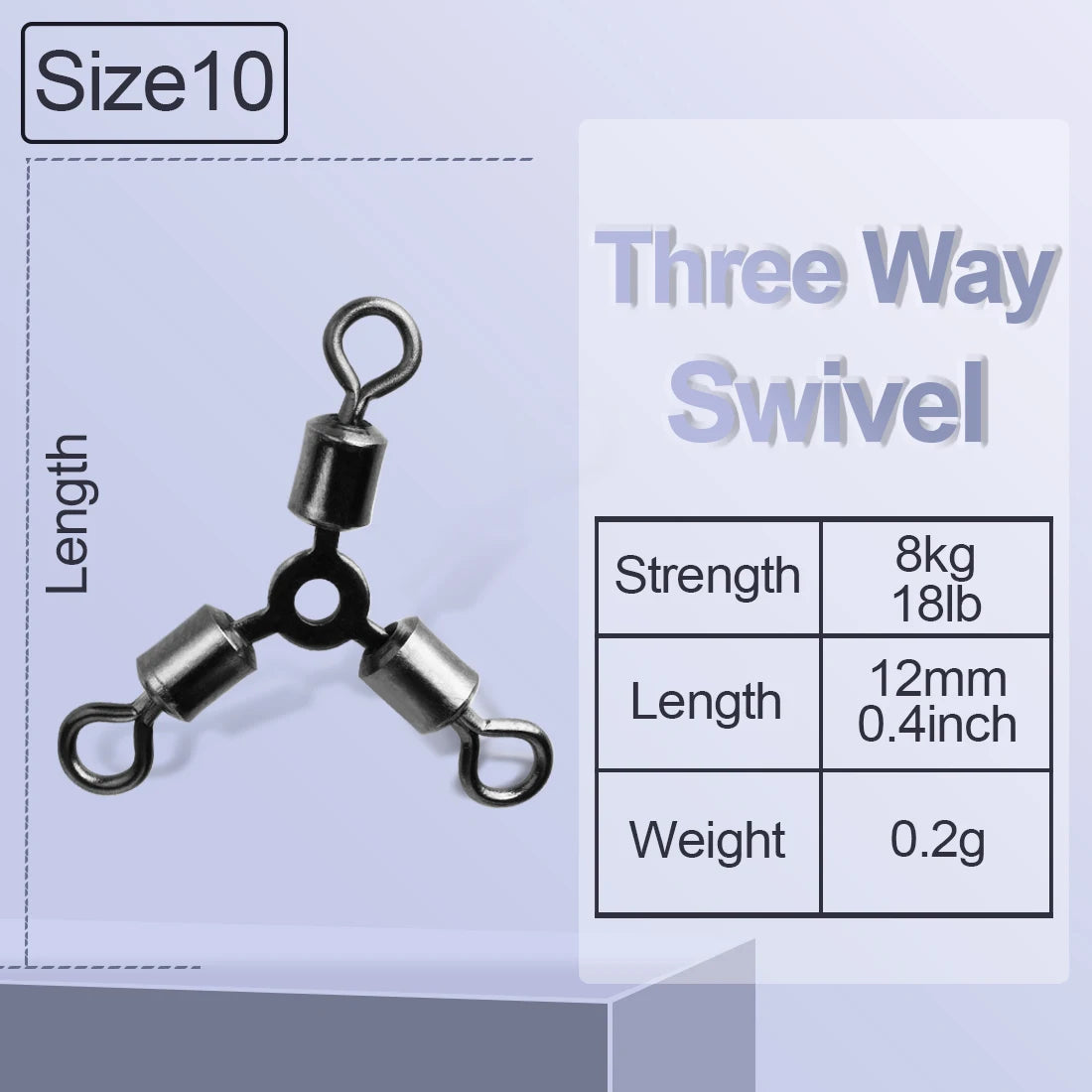 Three-Way Swivels – Stainless Steel | Black Chrome | 7 Sizes | Bottom Rig &amp; Break-Away Leader | 15, 30 &amp; 60 Pack