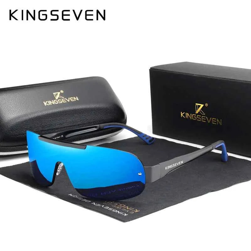 KINGSEVEN 7716 Aluminum Shield Sunglasses – Polarized, UV400, Cycling & Driving, Unisex