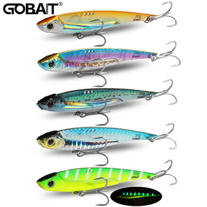 GOBAIT Metal VIB Fishing Lure Kit – 20g, 25g &amp; 30g | Holographic Laser Skin | Treble Hook | Sea, Pike &amp; Bass