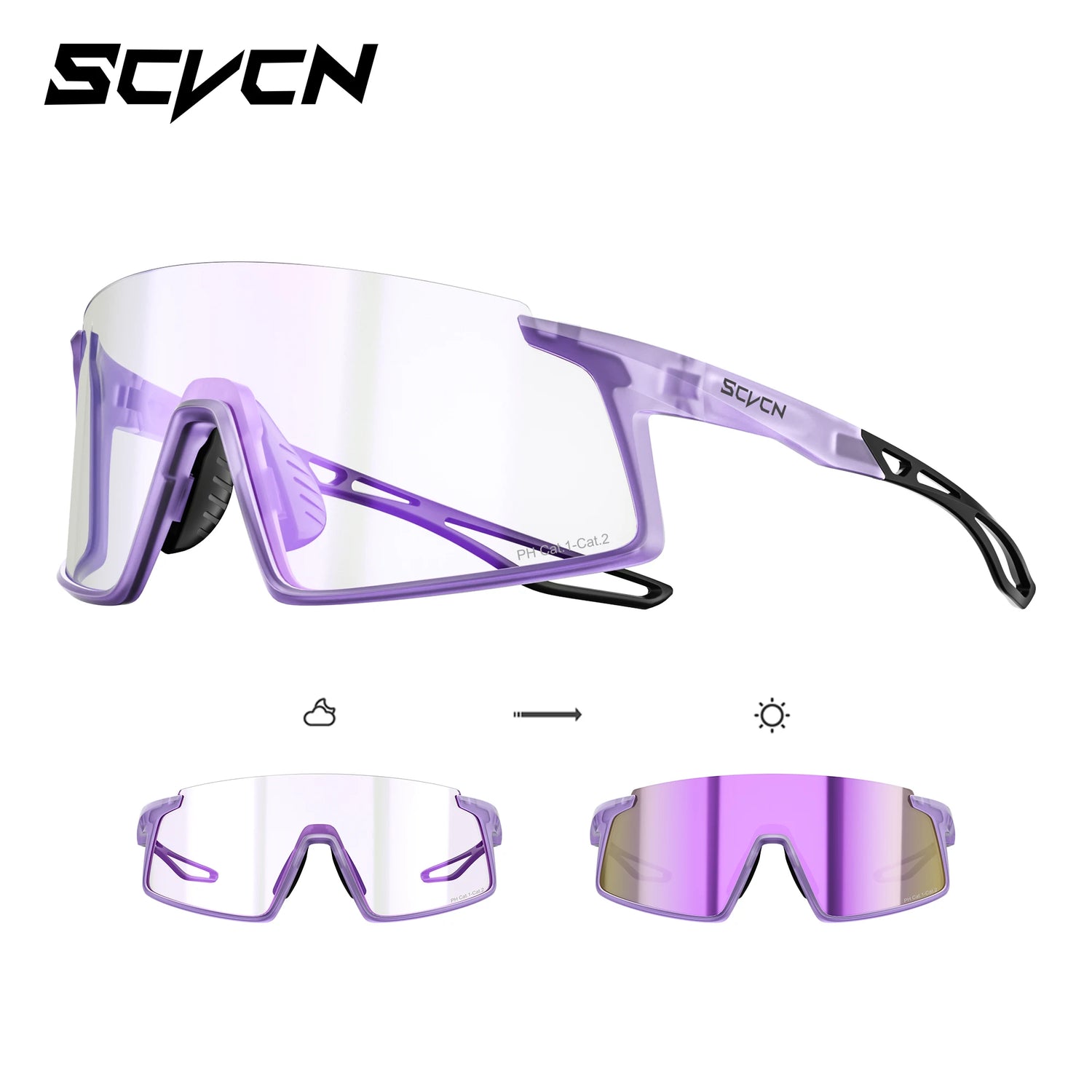 Kapvoe Cycling Sunglasses Photochormic Glasses for Men Hiking UV400 Sports Casual Glggles MTB Bike Glasses Outdoor Eyewear 2026