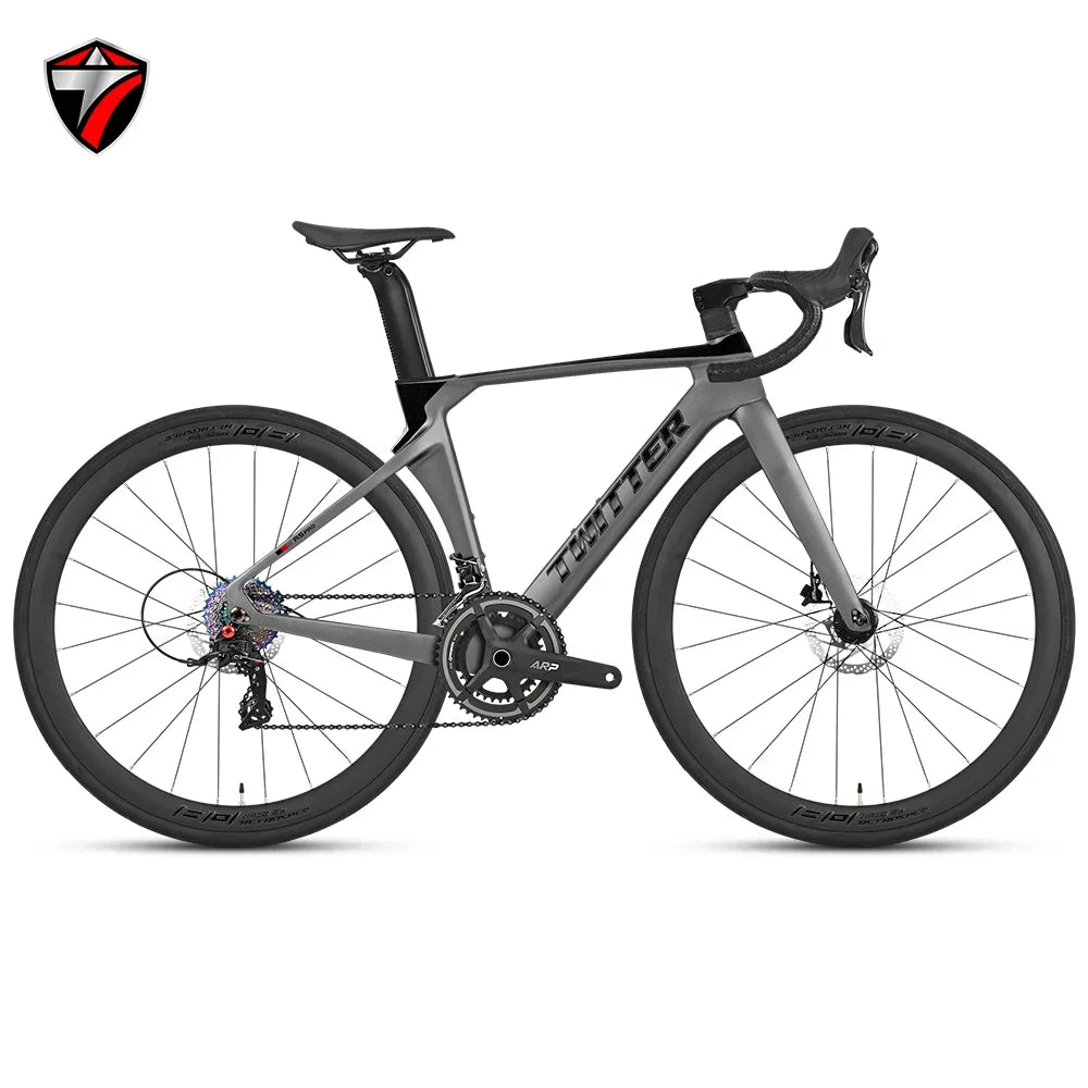 R5pro Carbon Fiber Road Bike 22/24 Speed Racing with Hydraulic Disc Brakes Available in 7 Sizes - 43.5/46/48/50/52/54/56