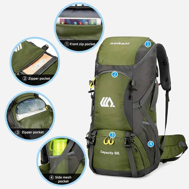 50L Hiking Backpack – Waterproof Travel Rucksack for Camping, Trekking &amp; Travel