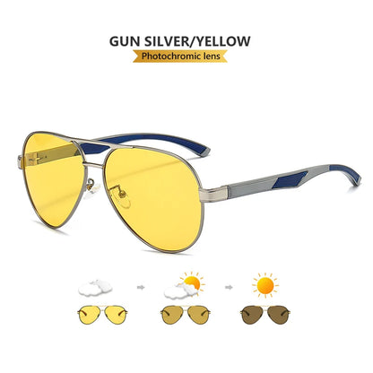 LIOUMO Luxury Photochromic Night Vision Sunglasses – Anti-Glare Chameleon Driving Glasses