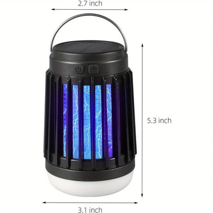 2Pcs 3 in 1 Cordless Mosquito Light Killer Portable Small Solar Bug Zapper For Patio Home Camping Light, Mosquito Killer
