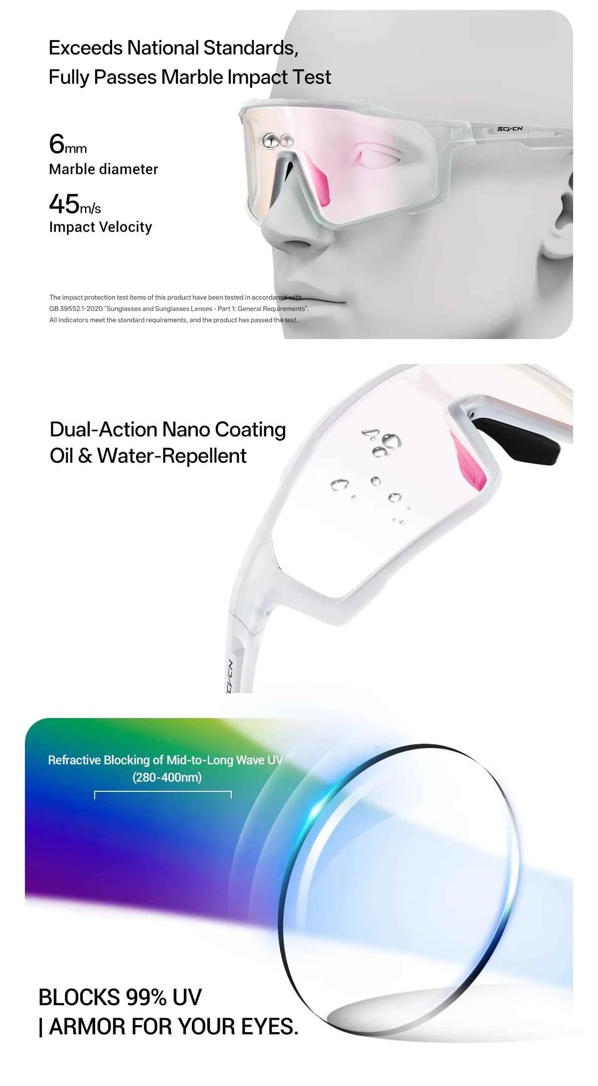 SCVCN Hiking Eyewear Photochromic Bike Cycling Sunglasses Men Outdoor Sports MTB UV400 Goggles Women Running Windproof Glasses