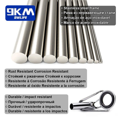 9KM DWLIFE Fishing Rod Tip Repair Kit – Stainless Steel &amp; Ceramic Ring | 24–240 Pcs | Saltwater &amp; Freshwater