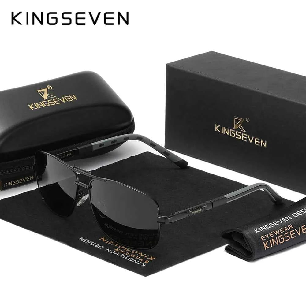 KINGSEVEN Classic Pilot Polarized Sunglasses – UV400 Aluminum Frame for Men & Women