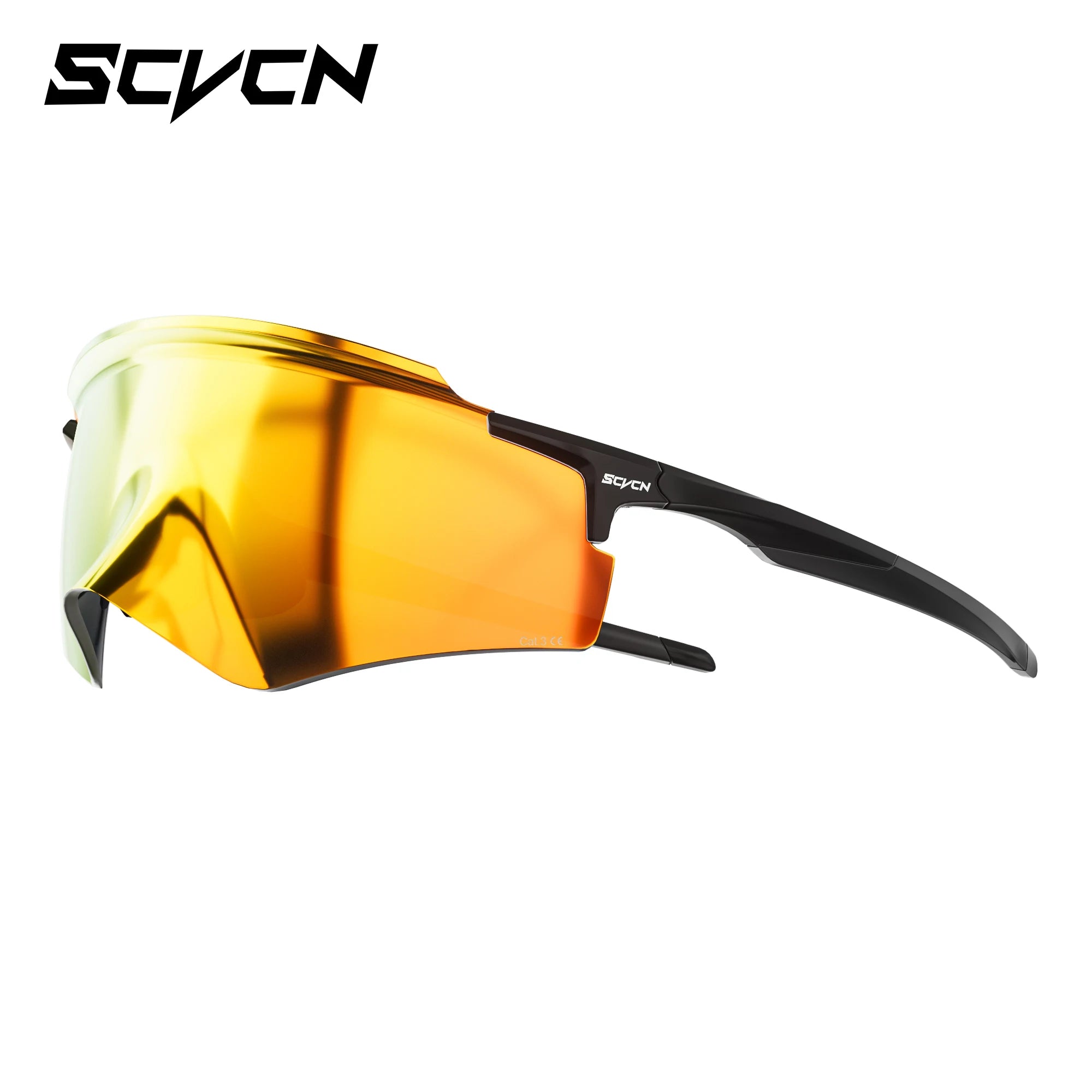 SCVCN Cycling Sunglasses – UV400 Waterproof Photochromic TR-90 Frame 146mm Wide Lens for MTB, Running &amp; Outdoor Sport