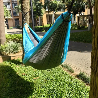 Camping Hammock with Tree Straps – Lightweight Nylon Hammock for Outdoor &amp; Indoor Use