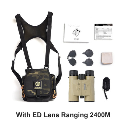 BOSHIWEI BSW 10X42 ED Laser Rangefinding Binoculars – IPX7, 1800m / 2400m, Hunting &amp; Golf