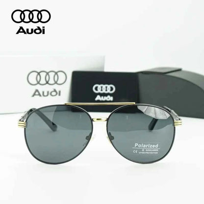 High Quality AUDI Genuine Sunglasses for Men Fashion Polarized Driving Eyewear Metal Frame Pilot Sun Glasses Original Box