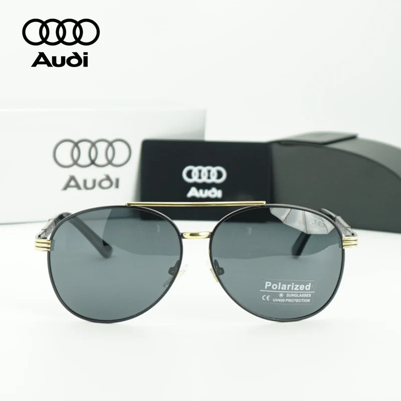 Audi Polarized Sunglasses – Unisex UV400 Anti-Glare Square Alloy Frame Sport &amp; Driving Shades
