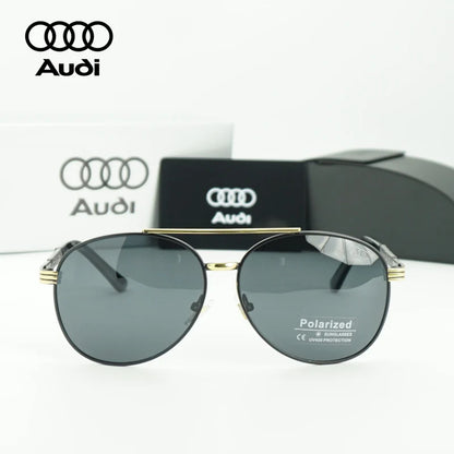 Audi Polarized Sunglasses – Unisex UV400 Square Aviator Alloy Frame Business &amp; Driving Shades