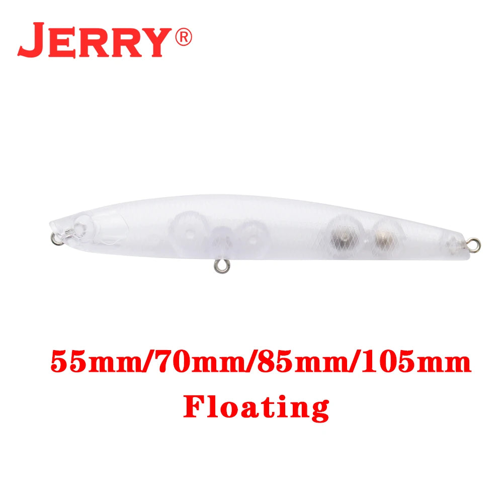 Jerry Unpainted Lure Blanks – ABS Hard Bait, Floating &amp; Sinking, 4 Sizes, 10 Pcs