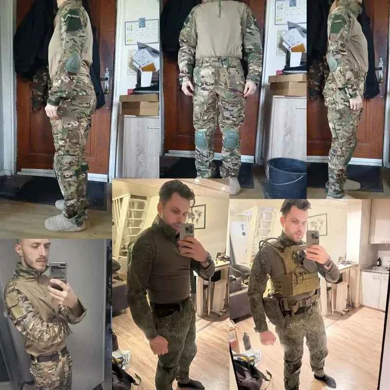 Green Tactical Suits Outdoor Uniform Men Clothing Training Suit Hunting Shirts Cargo Pants Paintball Mens Sets Wear Resistant
