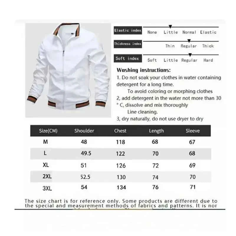 Men Windbreaker Jacket White Casual Jacket Fashion Men Outdoor Waterproof Sports Coat Spring Summer Bomber jacket Men Clothing
