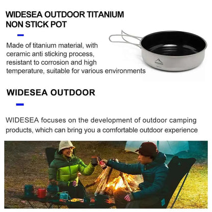 Widesea  Titanium Cookware  Titanium Cookware Set Tourism Cauldron Outdoor Cooking Pot Frying Pan Picnic Kitchen Hiking Trekking
