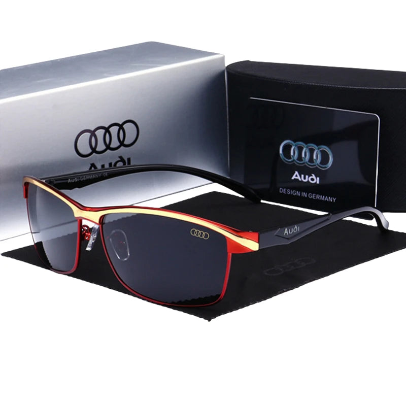 Audi Polarized Sunglasses – Men’s UV400 TAC Lens Anti-Glare Rectangle Frame for Driving, Cycling &amp; Travel