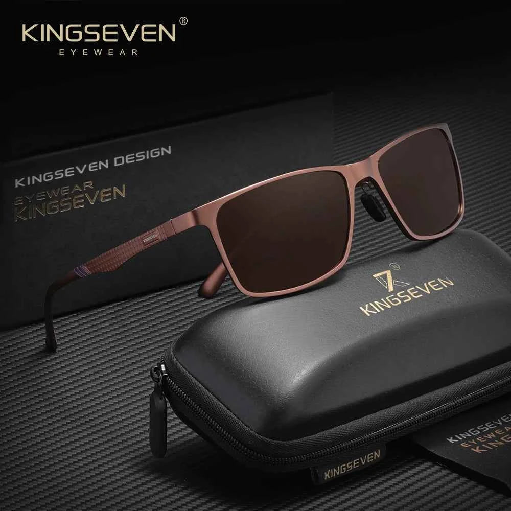 KINGSEVEN Polarized Rectangle Sunglasses – Aluminium Magnesium Frame, UV400 Mirror Lens