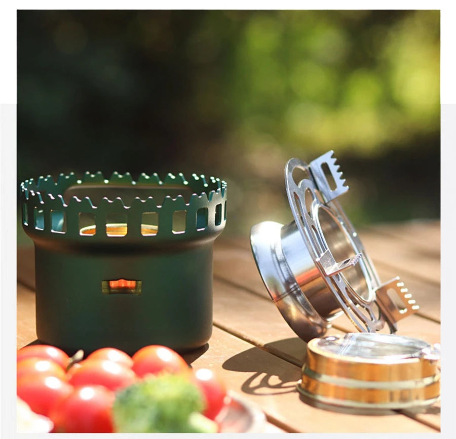 Camping Alcohol Stove with Storage Bag, High Power Windproof Bundled Burner for Backpack, Hiking, Picnic, Climbing