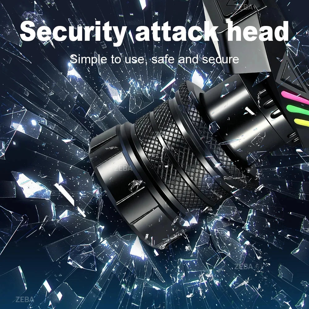 Super Bright Headlamp Dual Laser Motion Sensor Headlight 18650 USB Rechargeable Torch Yellow Light for Fog Night Running Fishing