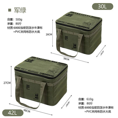 56L Waterproof Insulated Folding Camping Storage Box – Tactical Cooler &amp; Field Gear Organizer