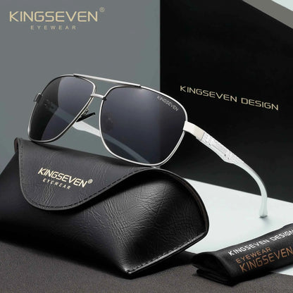 KINGSEVEN 7188 Polarized Square Sunglasses – Aluminium-Magnesium Frame, UV400, Unisex