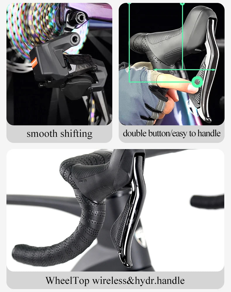 Twitter Full Carbon Road Bike Wireless Electronic Shifting WheelTop EDS TX 2X12 Speed Hydraulic Disc Brake Adult Men&