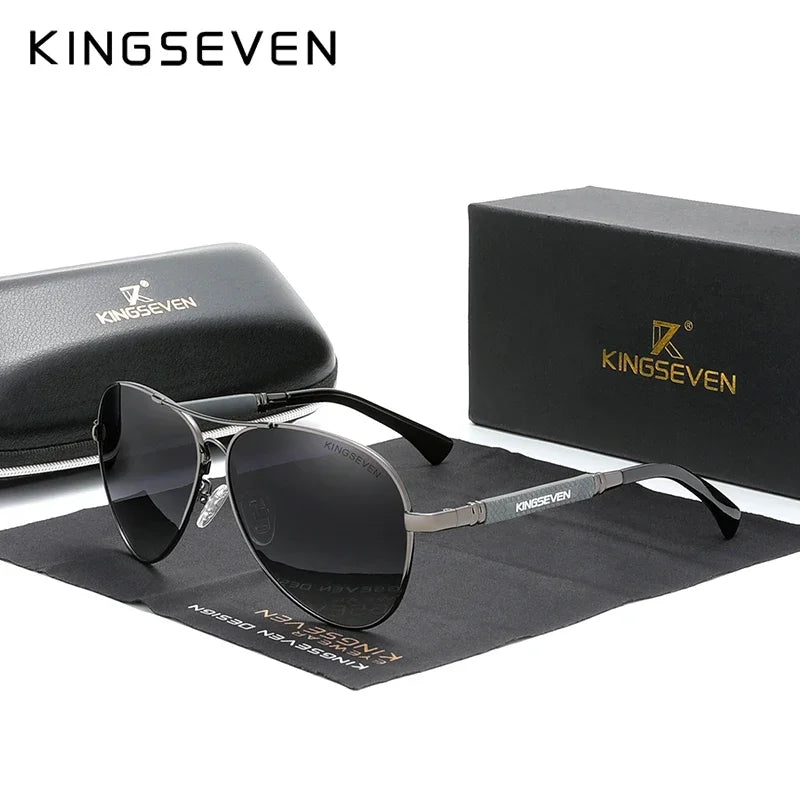 KINGSEVEN N7730 Polarized Pilot Sunglasses – Titanium Frame, Photochromic, UV400, Unisex