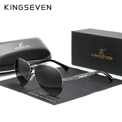 KINGSEVEN N7730 Polarized Pilot Sunglasses – Titanium Frame, Photochromic, UV400, Unisex