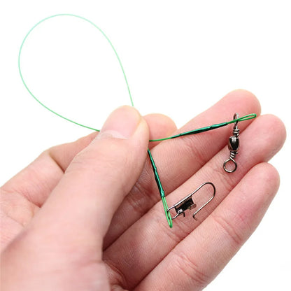 Anti Bite Steel Fishing Line Steel Wire Leader With Swivel Fishing ,  Leash Fishing Wire 15cm 20cm  30cm