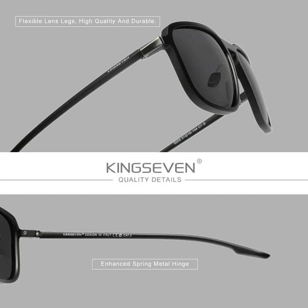 KINGSEVEN Polarized Driving Sunglasses – UV400 TR-90 Rectangle Frame, Unisex