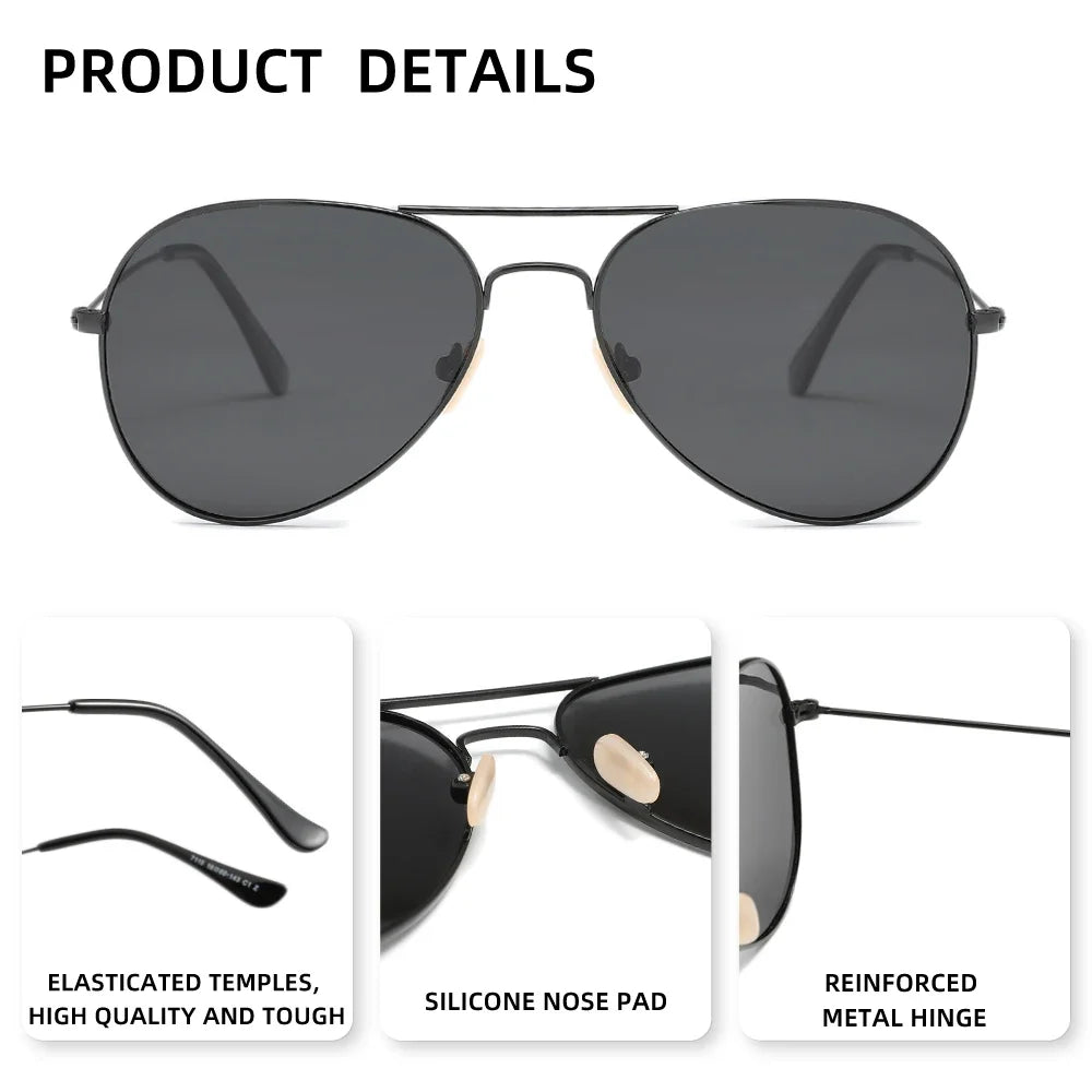 KINGSEVEN 7115 Pilot Polarized Sunglasses – Alloy Frame, Mirror, UV400, Unisex