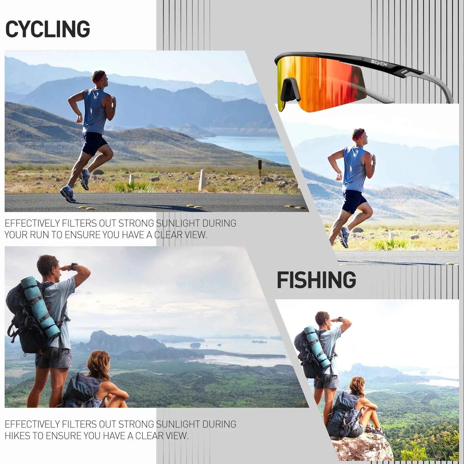 Scvcn New Cycling Glasses MTB Riding Skating Sunglasses Bike UV400 Polarized Fishing Goggles Man Woman Bicycle Eyewear 2026