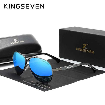 KINGSEVEN N7730 Polarized Pilot Sunglasses – Titanium Frame, Photochromic, UV400, Unisex