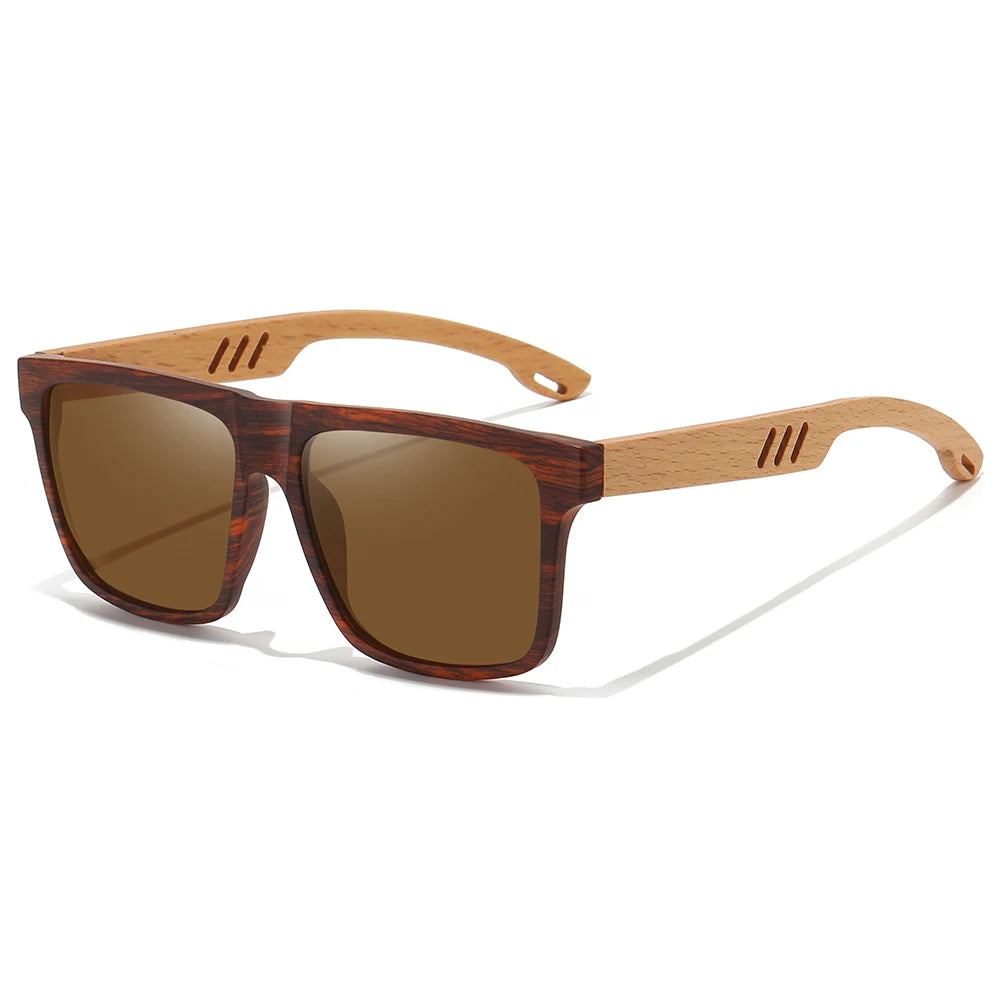 Wood Grain Polarized Pilot Sunglasses UV400 – Men&