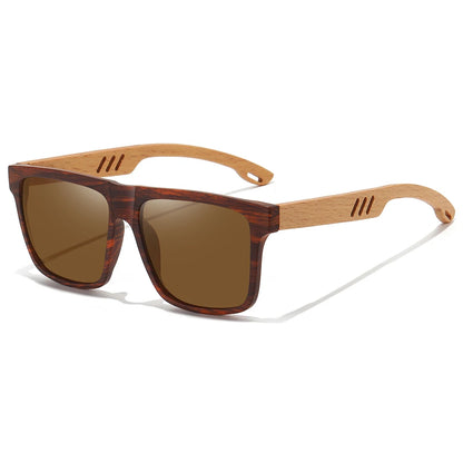 Wood Grain Polarized Pilot Sunglasses UV400 – Men&