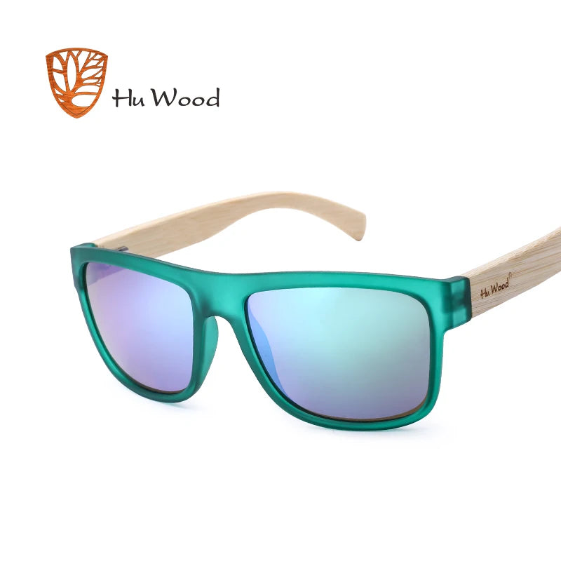 HU WOOD GR8010 Polarized Mirror Square Sunglasses – UV400, Unisex