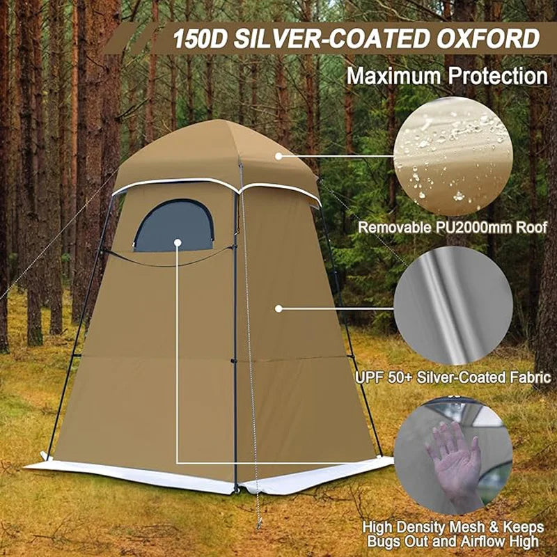 Privacy Shower &amp; Toilet Tent – 150D Oxford, Waterproof, 4-Season, 160×160×240cm