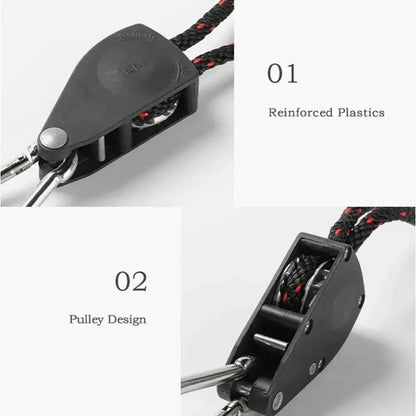 Camping Tent Adjustable Rope Fastener Fixed Buckle Pulley Tensioner Ratchet Hangers Lights Lifting Camping Awning Wind Rope
