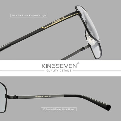 KINGSEVEN 7891 Polarized Sunglasses – Stainless Steel, Photochromic, UV400, Unisex