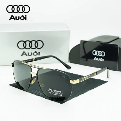 Audi Polarized Sunglasses – Unisex UV400 Anti-Glare Square Alloy Frame Sport &amp; Driving Shades