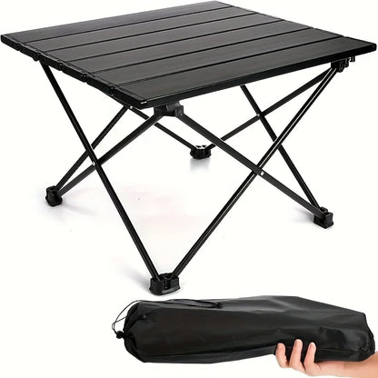Portable Folding Stainless Steel Camping Side Table – Lightweight Outdoor Table for Beach, BBQ, Picnic &amp; Hiking