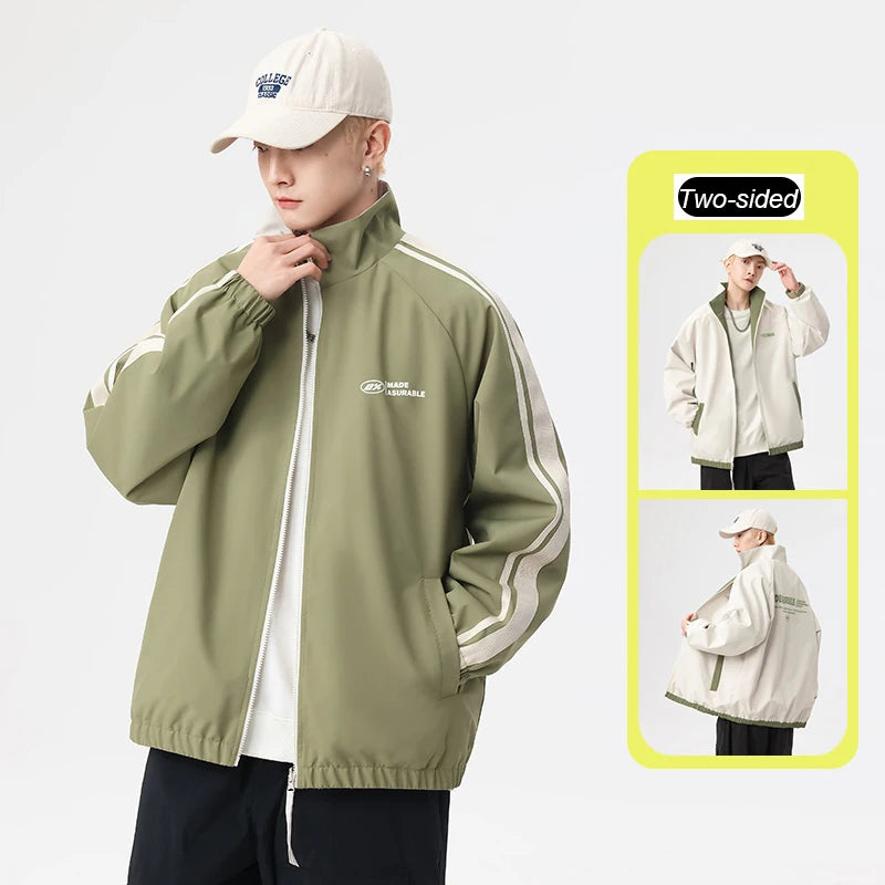 Ippolich Reversible Double-Sided Windbreaker Jacket – Waterproof Windproof Unisex Outdoor Coat for Camping &amp; Hiking (M–4XL)