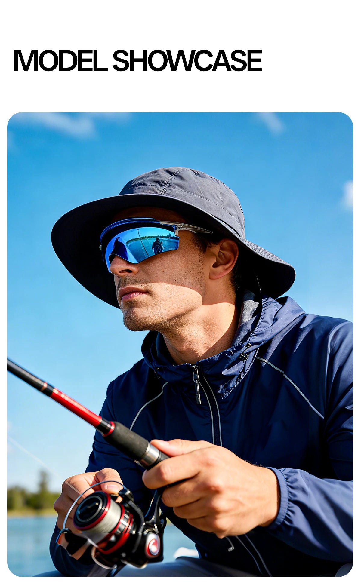 SCVCN Cycling Sunglasses – UV400 Waterproof Photochromic TR-90 Frame 146mm Wide Lens for MTB, Running &amp; Outdoor Sport
