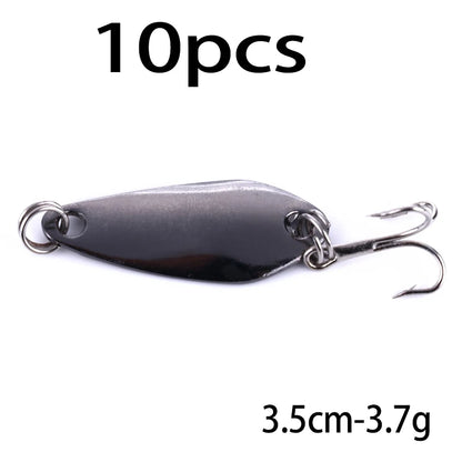 Metal Spoon Fishing Lure with Treble Hook – Gold &amp; Silver Jig Bait for Bass, Pike &amp; Perch