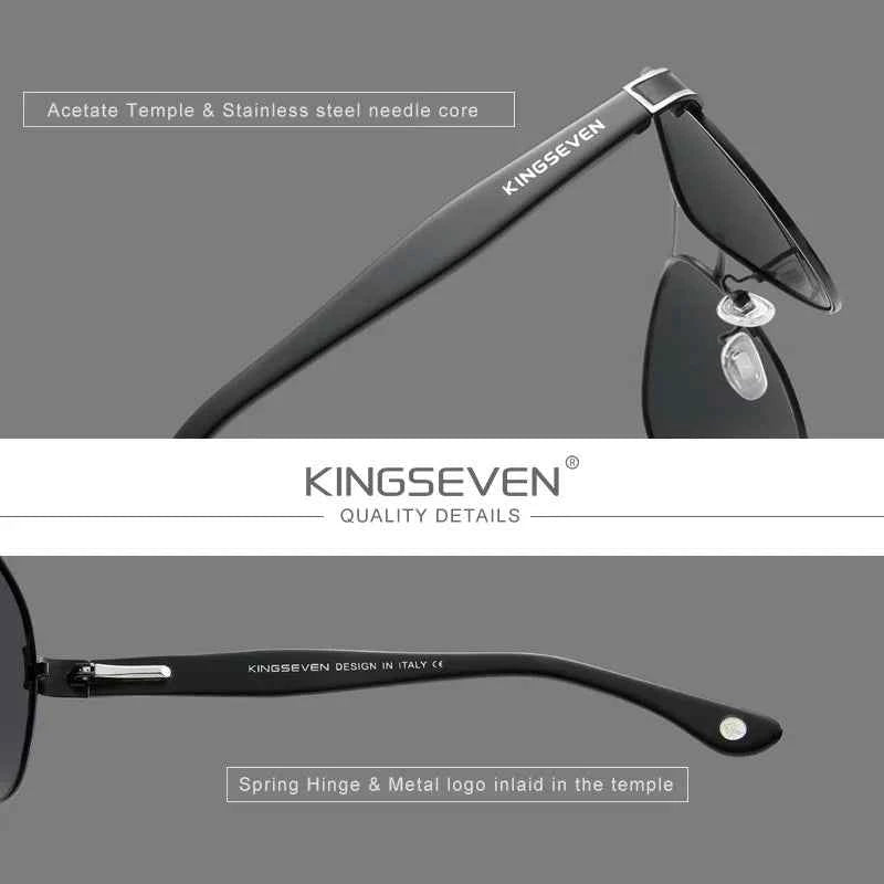 KINGSEVEN 7777 Polarized Pilot Sunglasses – Stainless Steel Frame, UV400, Unisex