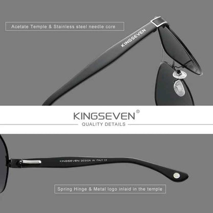 KINGSEVEN 7777 Polarized Pilot Sunglasses – Stainless Steel Frame, UV400, Unisex